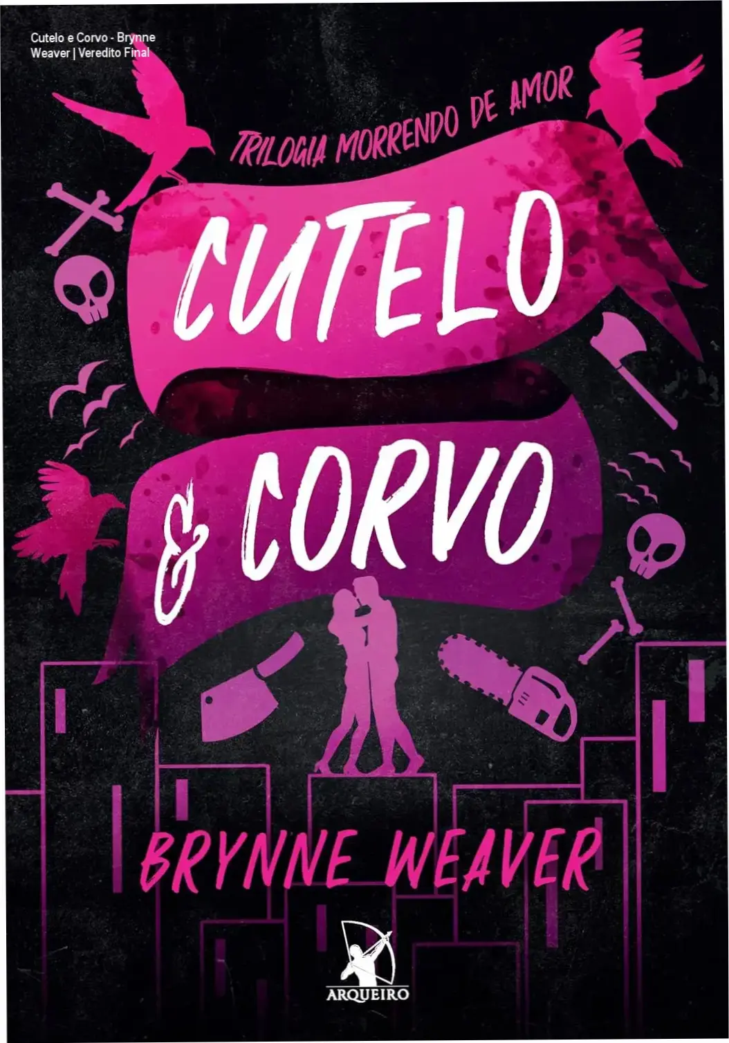 Capa do livro Cutelo e Corvo de Brynne Weaver, destacando a estética dark romance