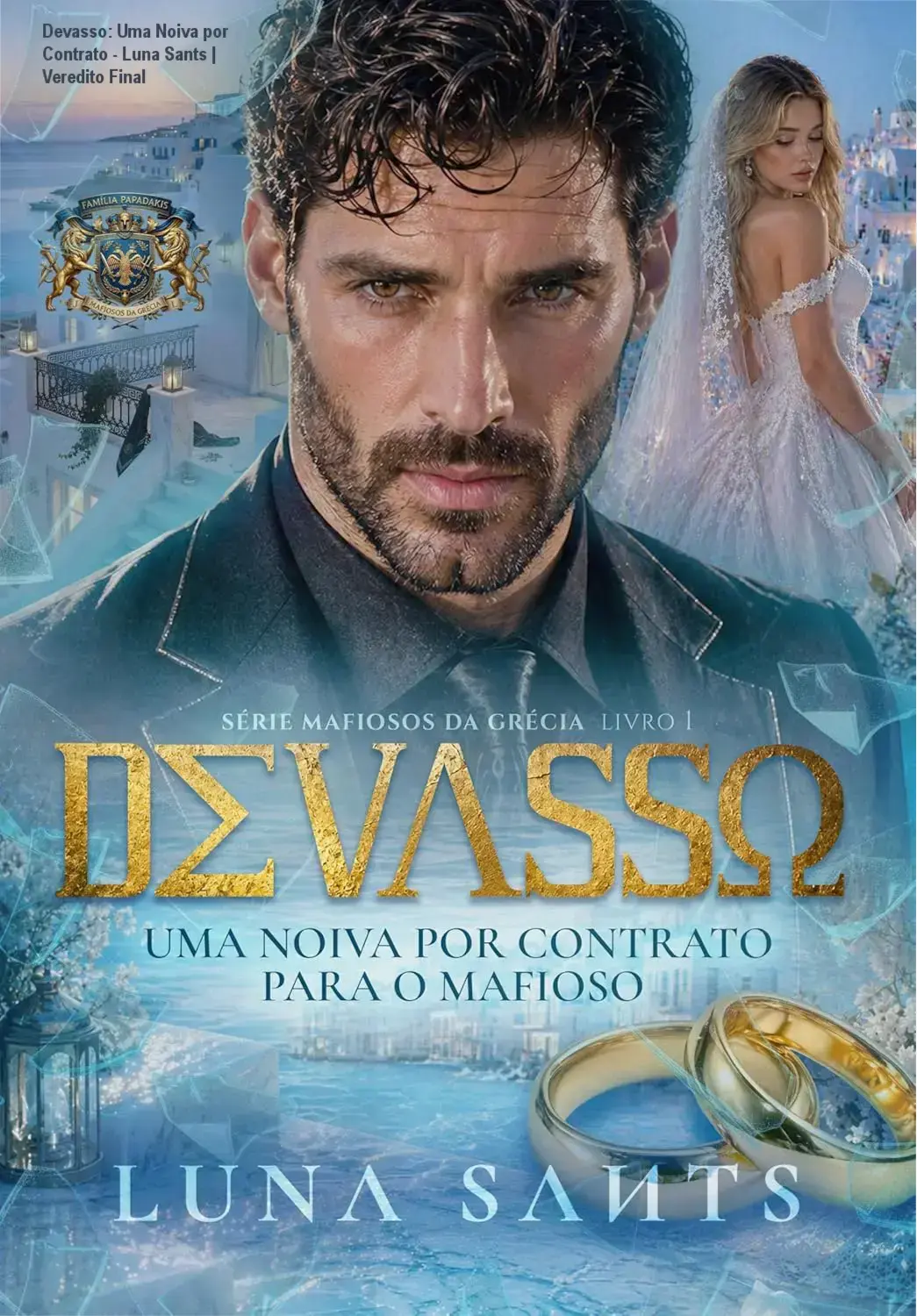 Capa do eBook Devasso de Luna Sants apresentando a temática de máfia grega