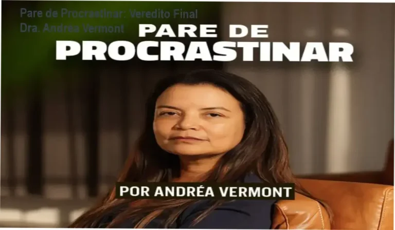 Ebook Pare de Procrastinar da Dra. Andréa Vermont focado em autossabotagem e comportamento humano
