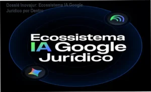 Interface do Curso Ecossistema IA Google Jurídico da Inovajur demonstrando o uso do Gemini e NotebookLM