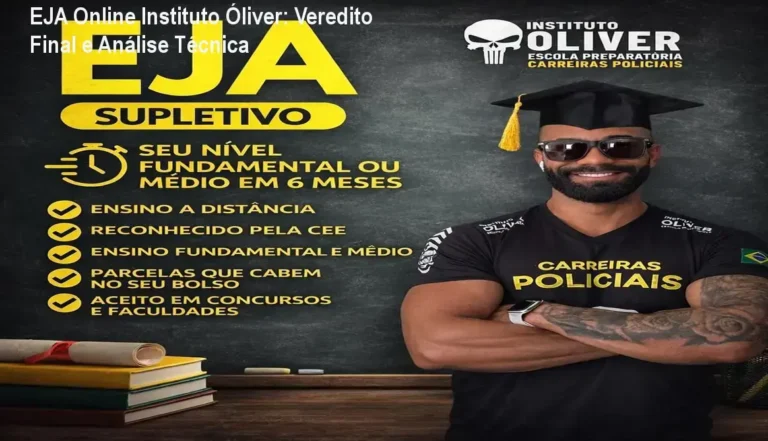 Certificado de conclusão do EJA Online Instituto Óliver para ensino fundamental e médio
