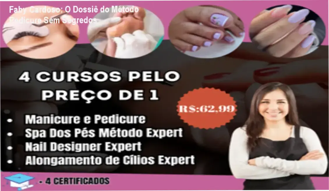 Bastidores e interface do curso de manicure e pedicure de Faby Cardoso