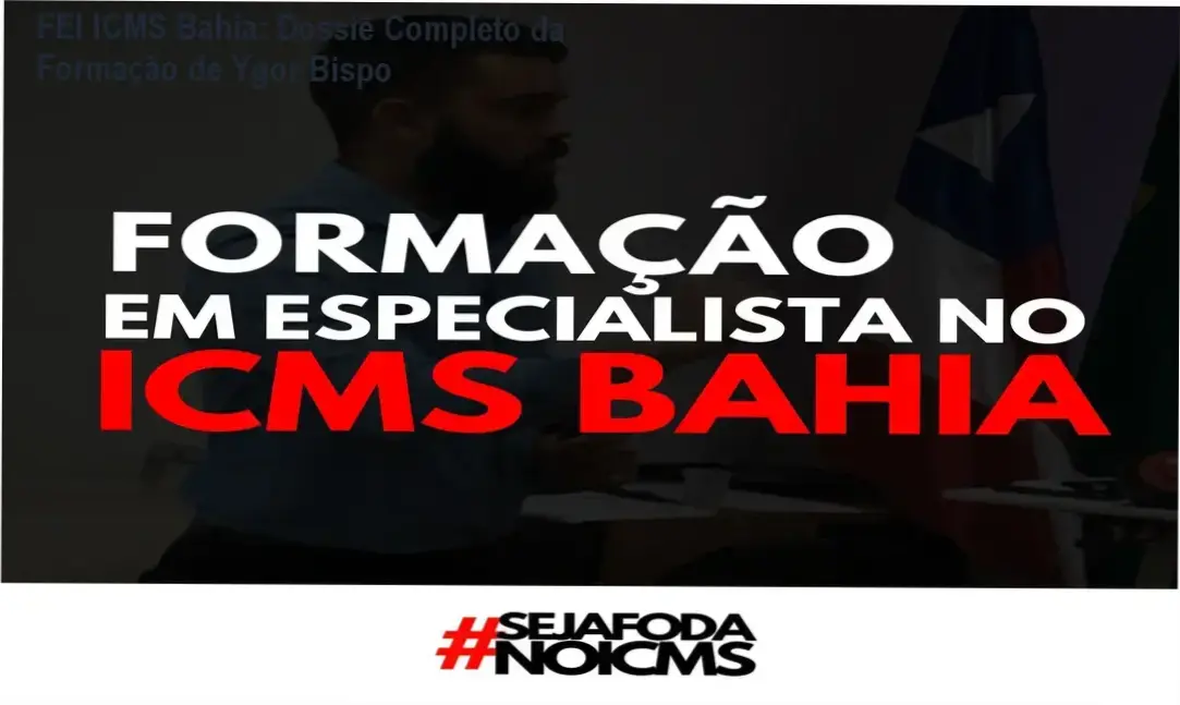 Interface da Formação Especialista no ICMS Bahia ministrada por Ygor Bispo Neves