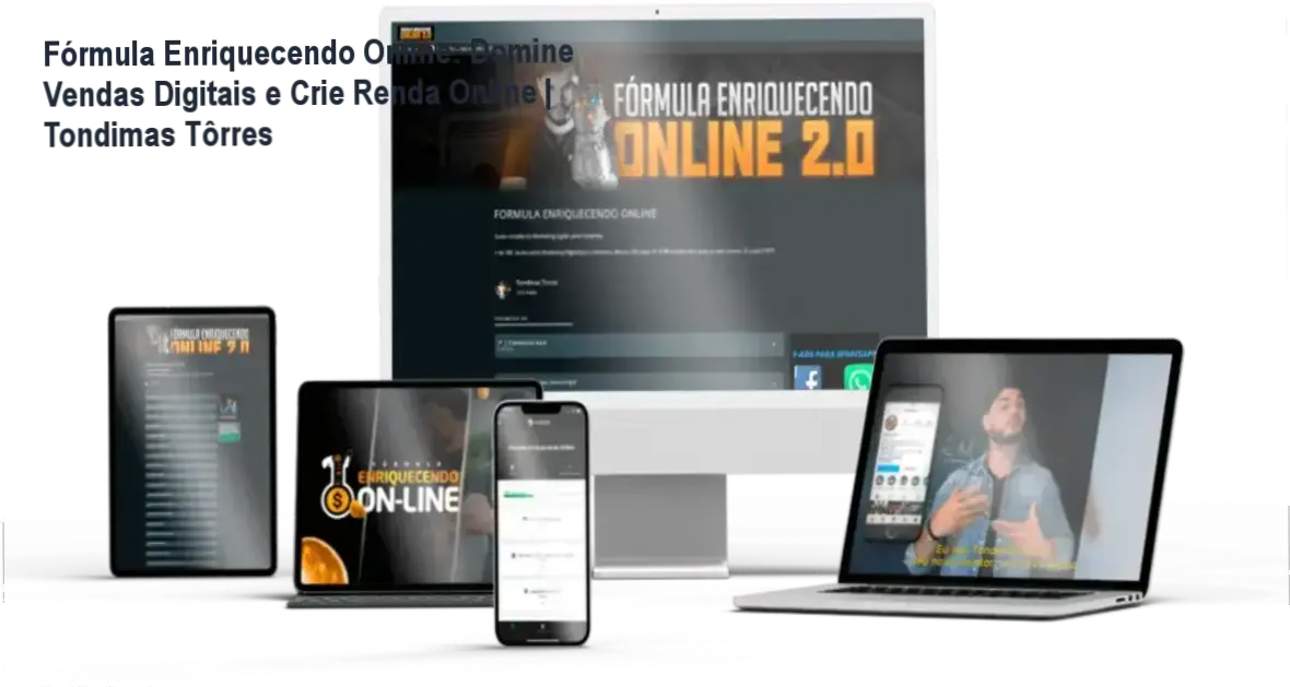 Capa digital do curso Fórmula Enriquecendo Online com título destacado em destaque