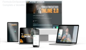 Representação visual do ecossistema do curso Fórmula Enriquecendo Online e o Método T.O.M de marketing digital