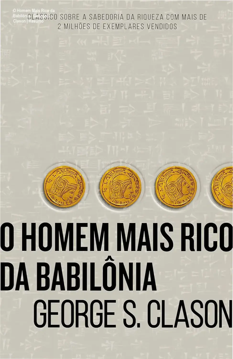 Capa do livro O Homem Mais Rico da Babilônia em edição portuguesa ilustrando conceito de riqueza