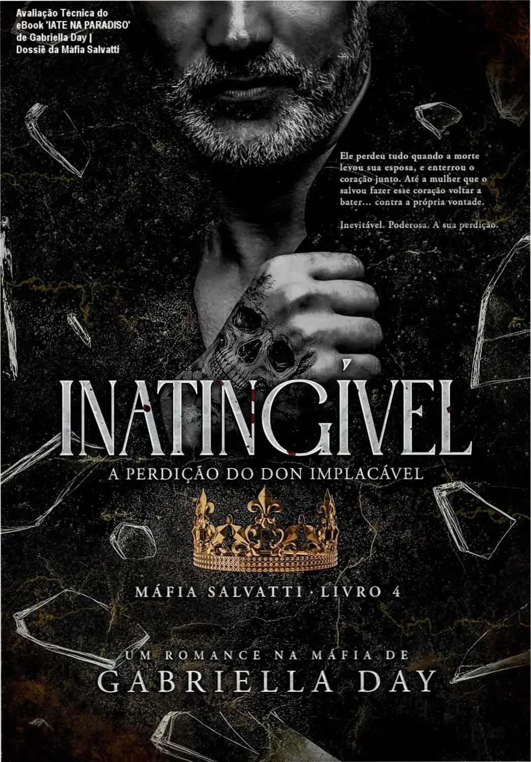 Capa digital do ebook 'Iate na Paradiso' mostrando os protagonistas Ettore e Antonella em uma cena dramática envolvendo guerra sangrenta, simbolizando o romance proibido e perigoso entre governante e cuidadora