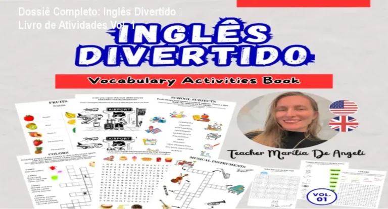 Amostra das atividades lúdicas do Livro de Inglês Divertido Volume 1 para estudantes e professores