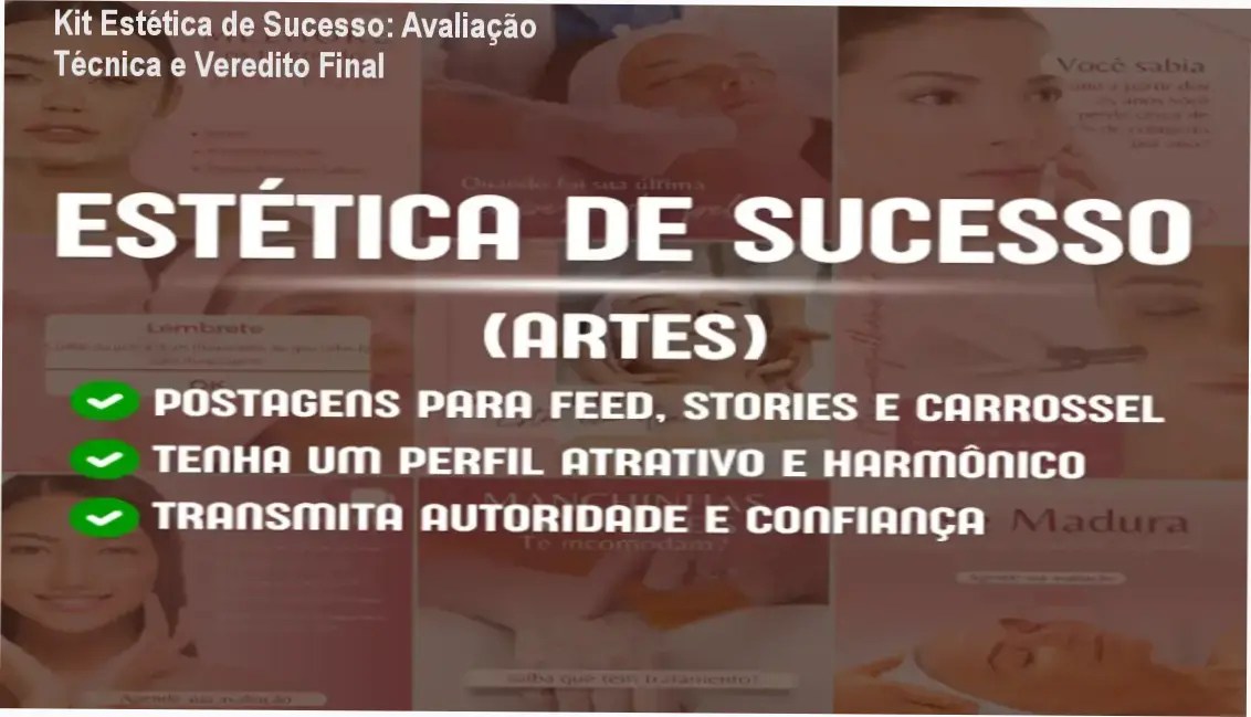 Kit Estética de Sucesso com templates de posts editáveis para Instagram de profissionais de beleza