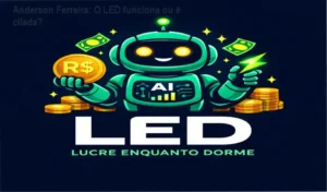Interface do curso LED - Lucre Sem Investir e Enquanto Dorme de Anderson Ferreira mostrando bastidores e funcionamento