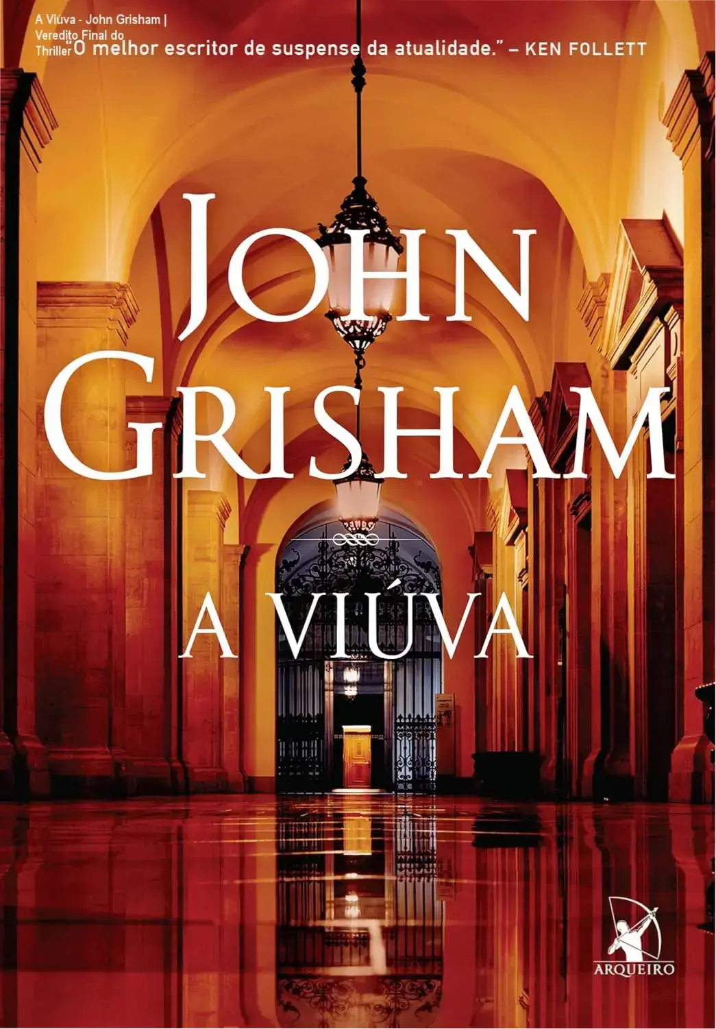 Capa do eBook A Viúva de John Grisham em dispositivo digital