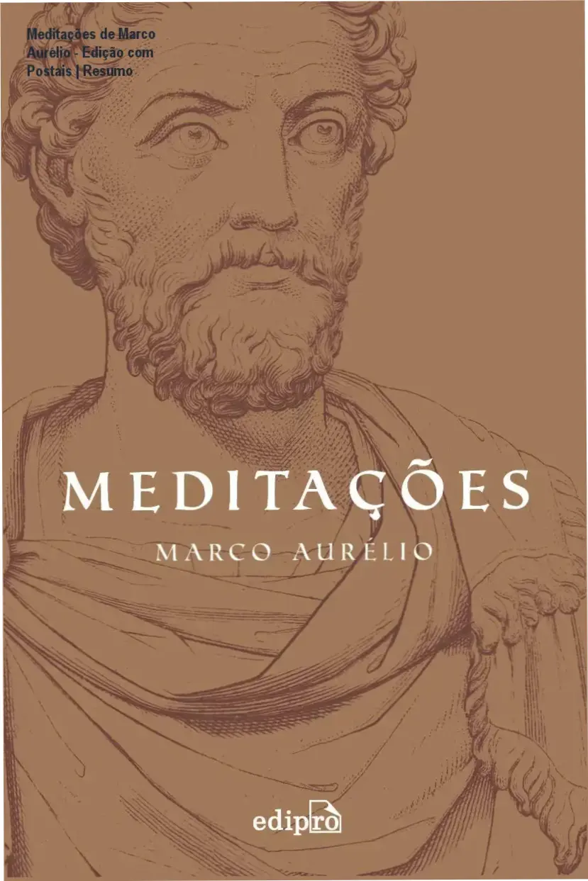 Capa da edição com postais de Meditações de Marco Aurélio, livro de filosofia estoica em português