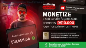 Interface de aprendizado do curso Mestres do Algoritmo de Caio Ferreira detalhando estratégias de canais dark e automação