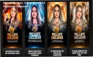 Visão interna dos módulos do Método ASE 2.0 de Rafaele Monteiro mostrando bastidores do curso