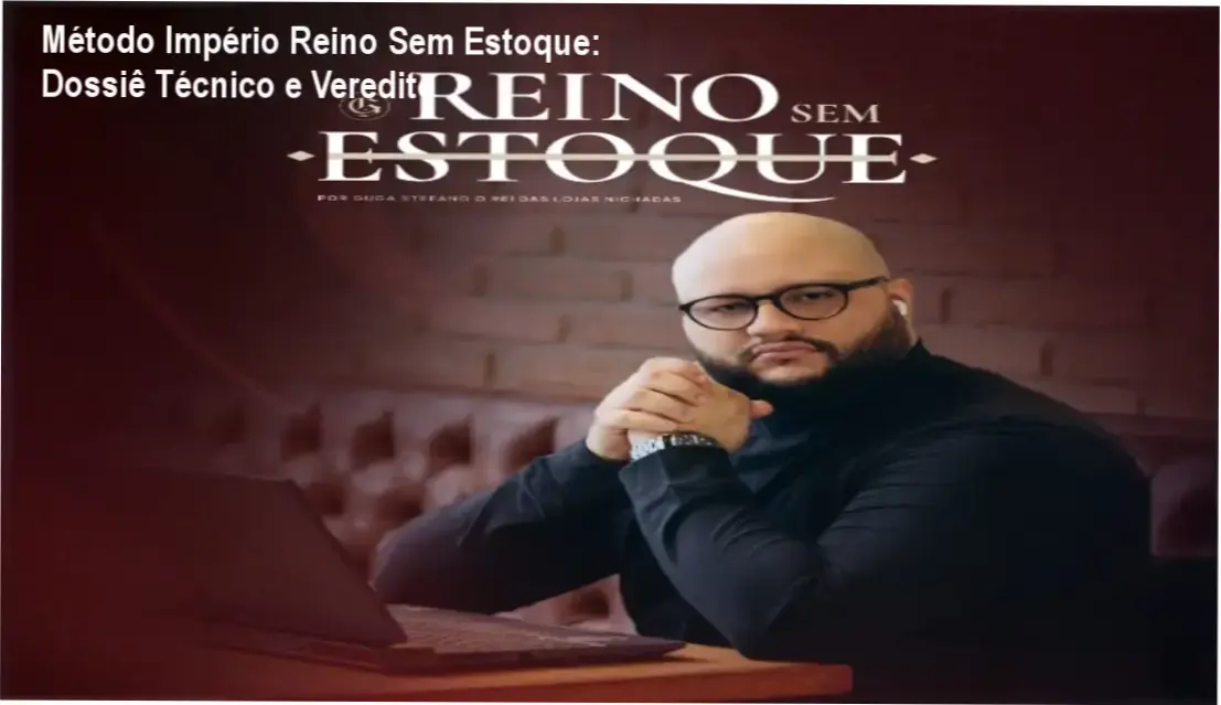 Infográfico detalhando a estrutura operacional do curso Reino Sem Estoque de Guga Stefano