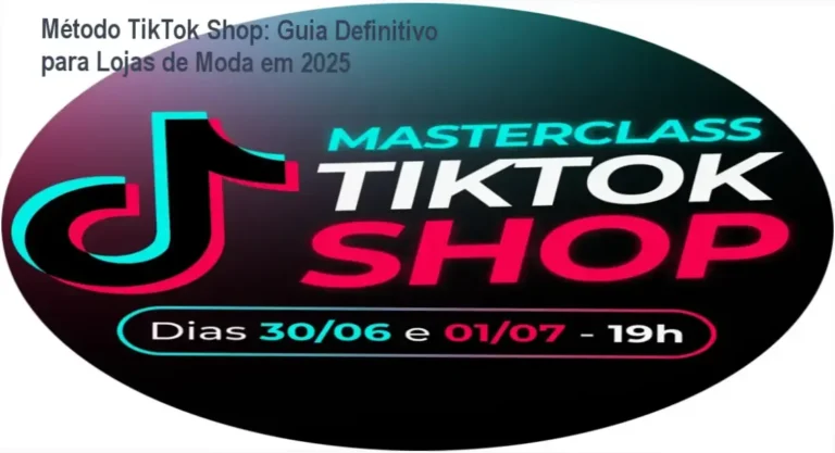 Capa destacando o método TikTok Shop com o selo Hotmart e descrição de benefícios para lojas de moda