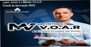 Método V.O.A.R. de Lauro Junior mostrando interface de simulados e aulas para Piloto Privado