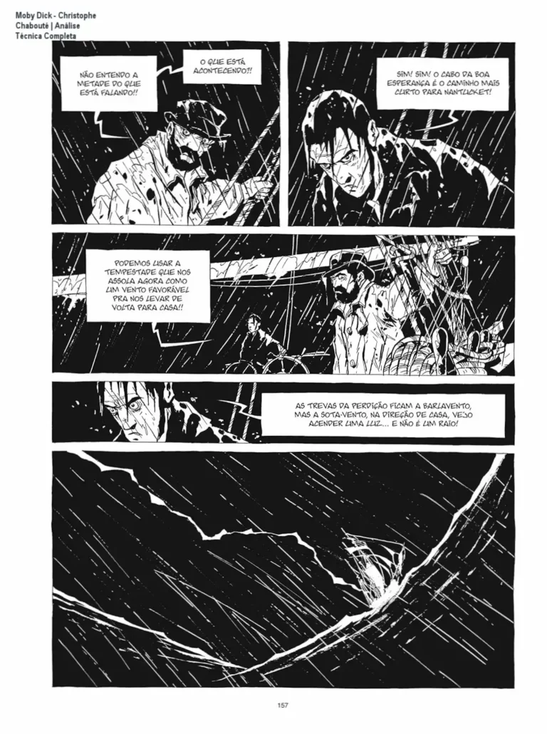 Capa da graphic novel Moby Dick adaptada por Christophe Chabouté
