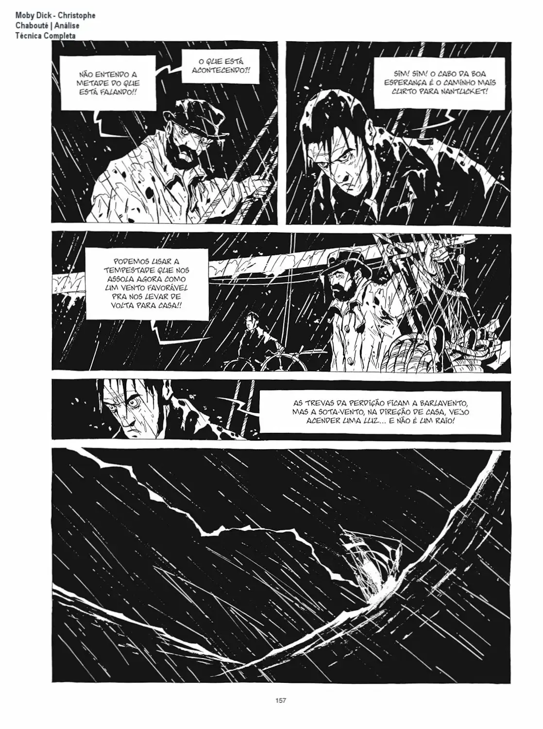 Capa da graphic novel Moby Dick adaptada por Christophe Chabouté