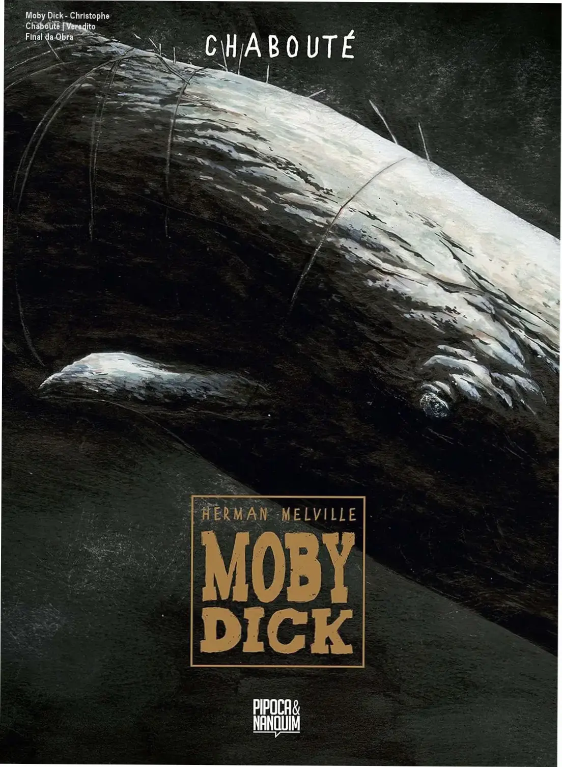 Capa da edição de luxo de Moby Dick adaptada por Christophe Chabouté
