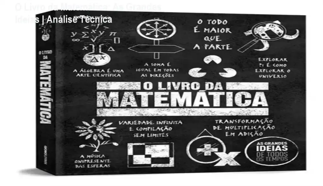 Capa dura do livro O Livro da Matemática: As Grandes Ideias de Todos os Tempos da Editora Globo Livros em fundo neutro