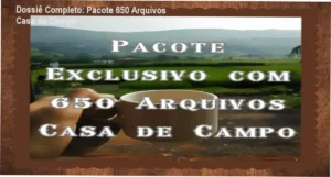 Acervo digital de projetos arquitetônicos para casas de campo contendo plantas baixas e modelos 3D