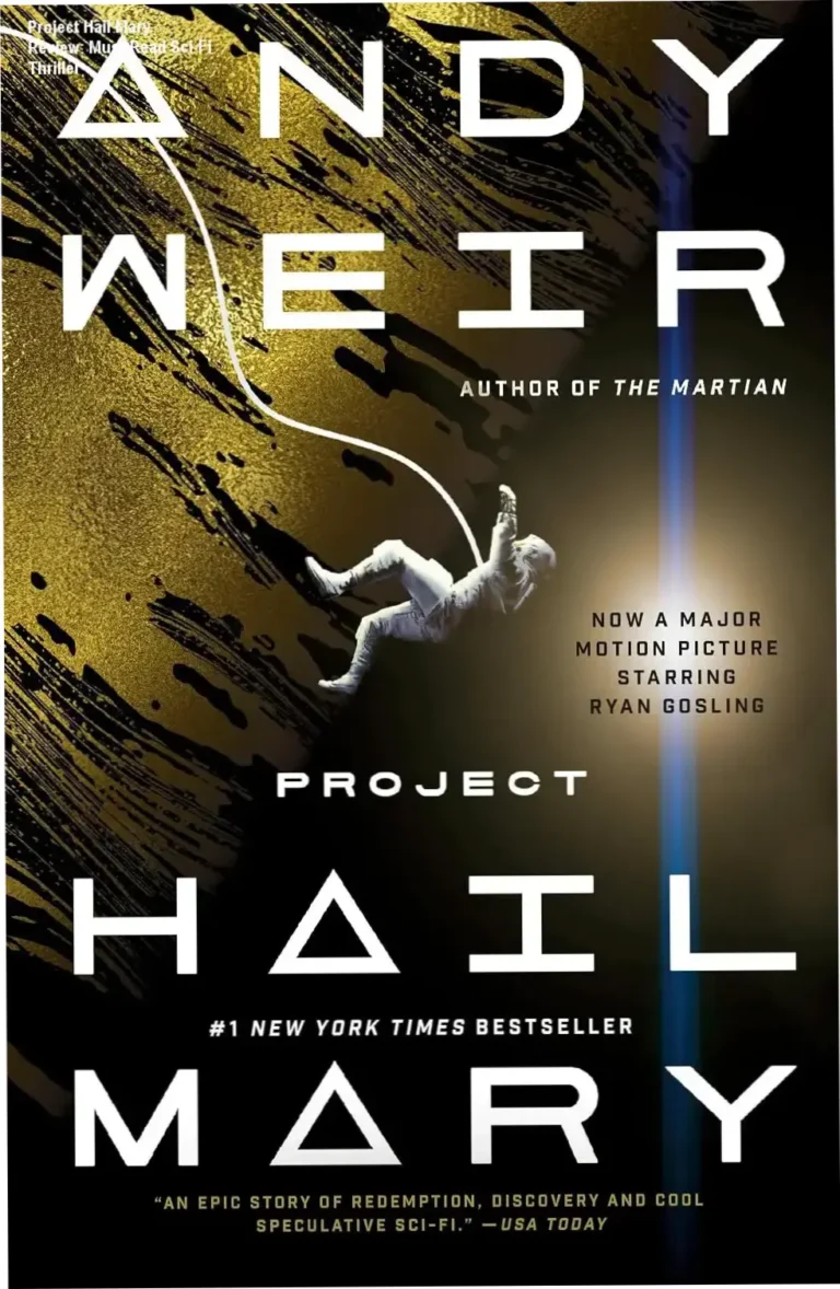 Cover of Project Hail Mary novel by Andy Weir, featuring the space protagonist Ryland Grace