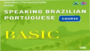 Visão interna do curso Real Speaking Brazilian da professora Carmen Moura mostrando a interface de aprendizado
