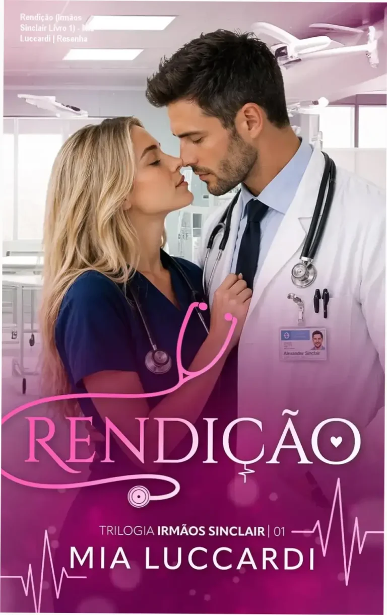 Capa do ebook Rendição de Mia Luccardi mostrando os protagonistas Alexander e Emma em contexto médico e romântico