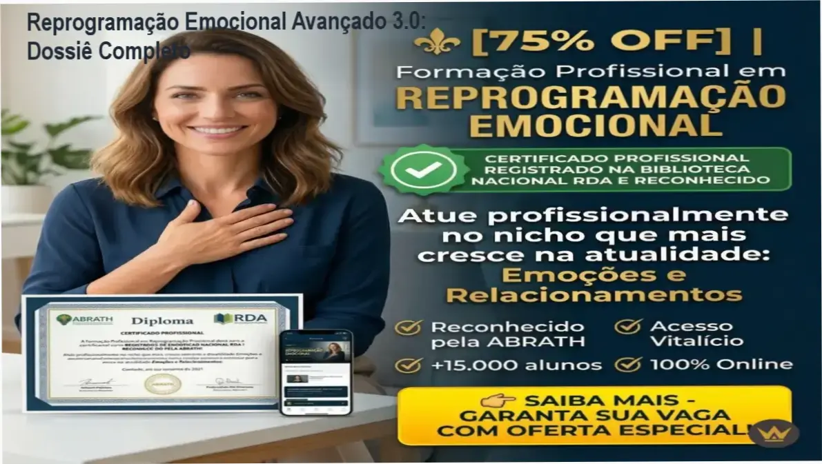 Estudante de terapias integrativas utilizando técnicas de reprogramação emocional para desbloqueio de padrões comportamentais