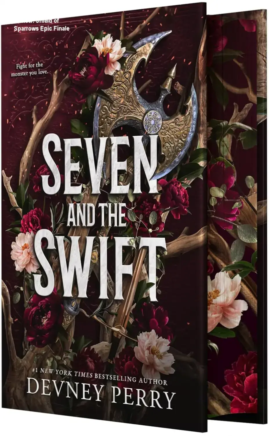 Hardcover edition of Seven and the Swift by Devney Perry, book 3 of Shield of Sparrows series.