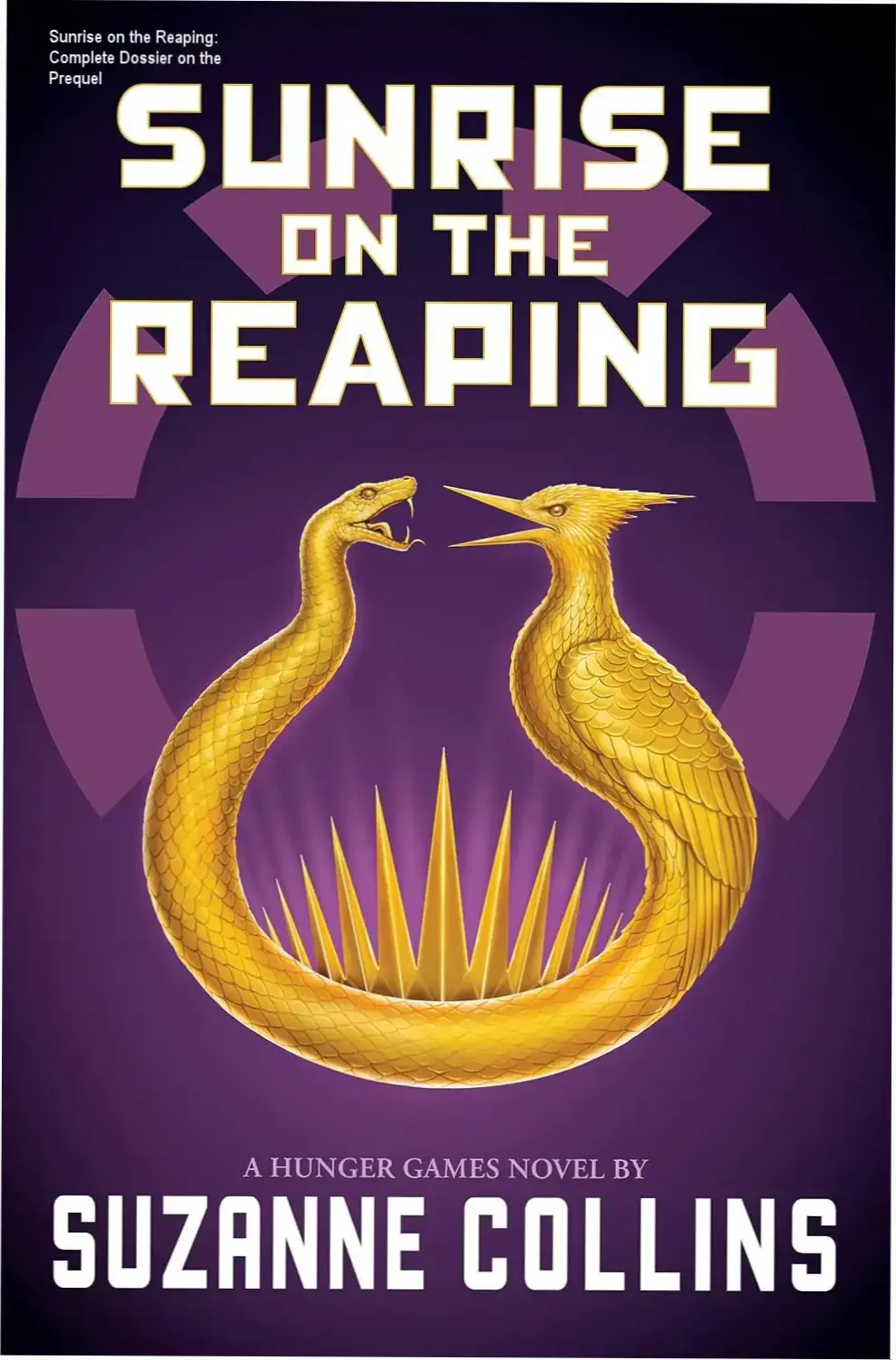 Cover of Sunrise on the Reaping by Suzanne Collins detailing the 50th Hunger Games