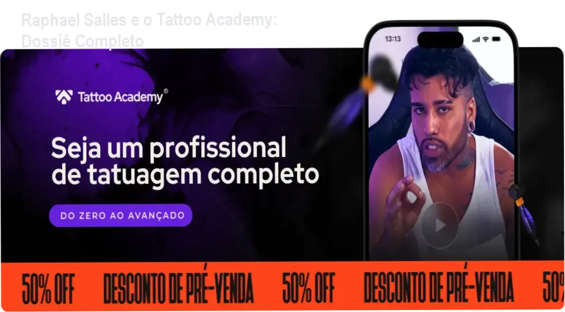 Tattoo Academy de Raphael Salles: visão interna da plataforma de cursos de tatuagem