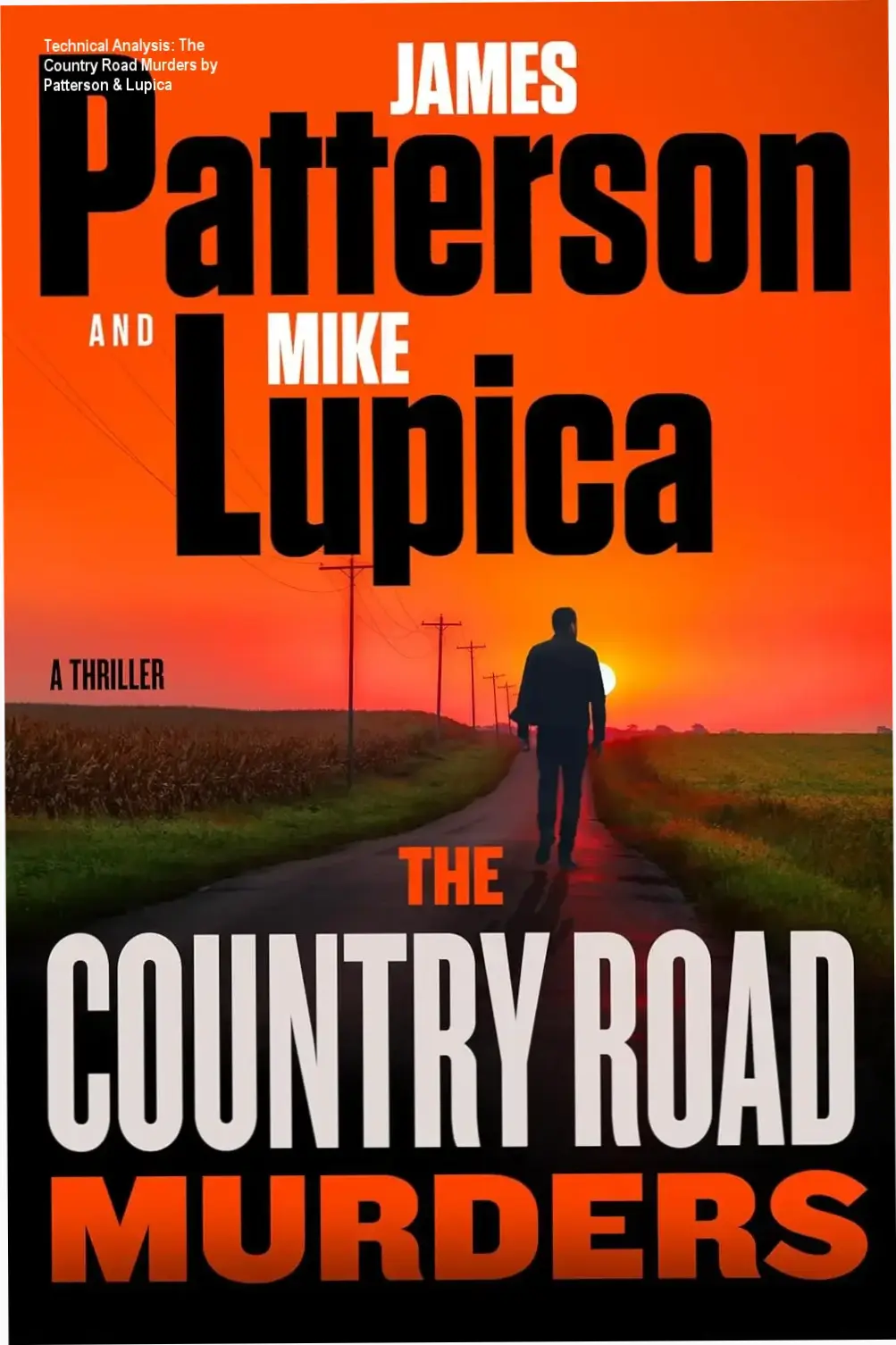 Hardcover edition of The Country Road Murders by James Patterson and Mike Lupica on a wooden table