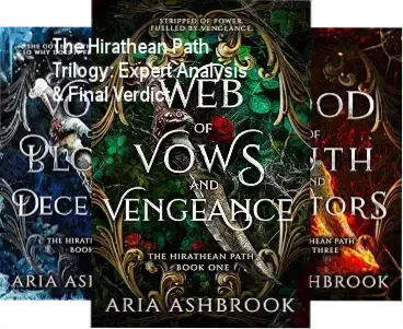 Collage of The Hirathean Path three-book Kindle series covers featuring fantasy romance artwork
