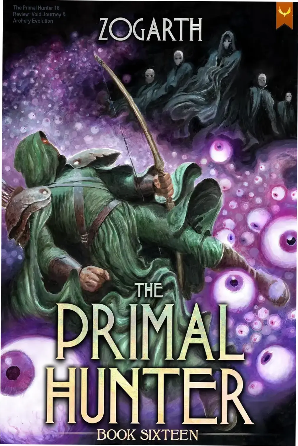 The Primal Hunter 16 Kindle edition cover featuring Jake's void journey and archery progression in the LitRPG series