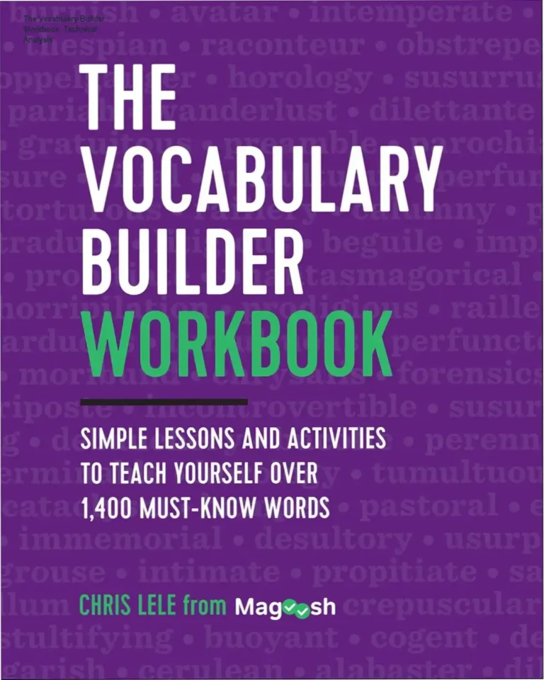 The Vocabulary Builder Workbook ebook cover showing vocabulary growth strategies