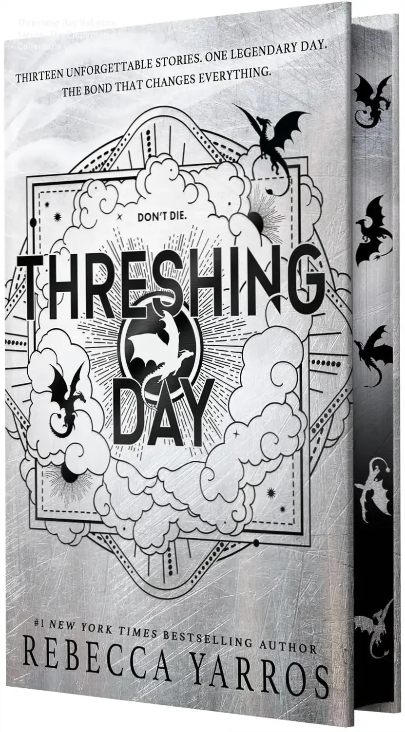 Threshing Day by Rebecca Yarros hardcover edition featuring Empyrean series characters and dragon artwork