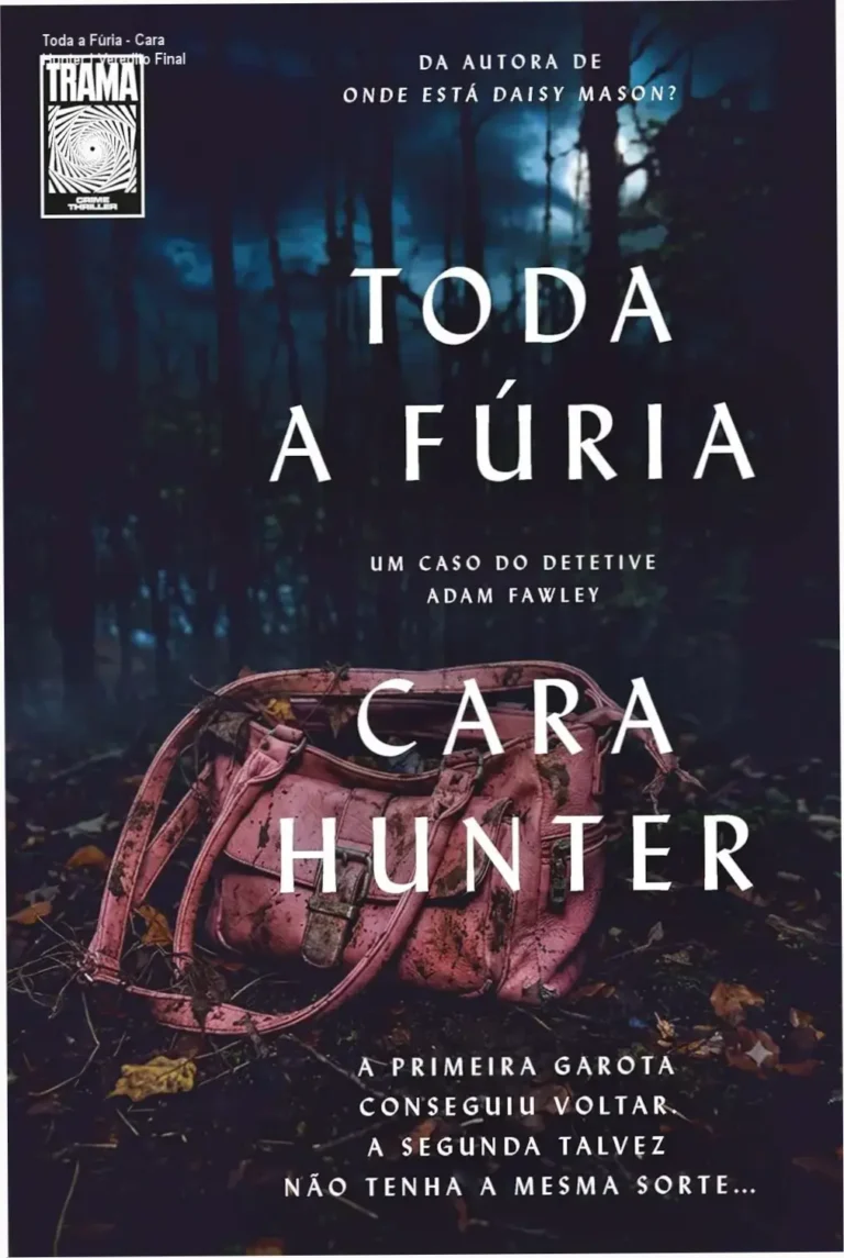 Capa do livro Toda a Fúria de Cara Hunter, quarto volume da série Detetive Fawley publicado pela Editora Trama.