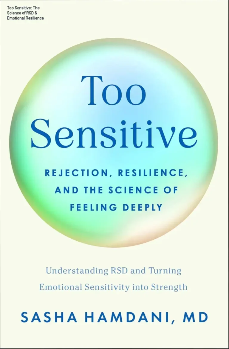 Book cover of Too Sensitive by Dr. Sasha Hamdani showing title and author on hardcover background