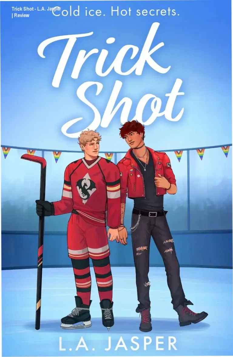 Cover art of Trick Shot showing Nick and Matt on ice with a rock stage backdrop
