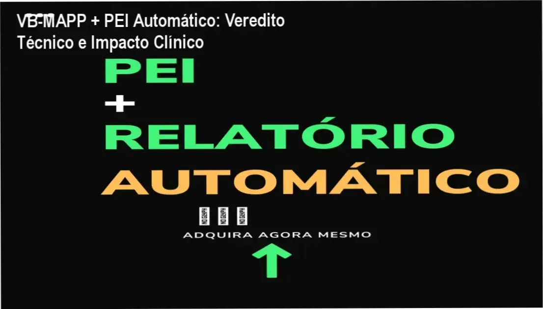 Interface da ferramenta de automação VB-MAPP e PEI para terapeutas ABA