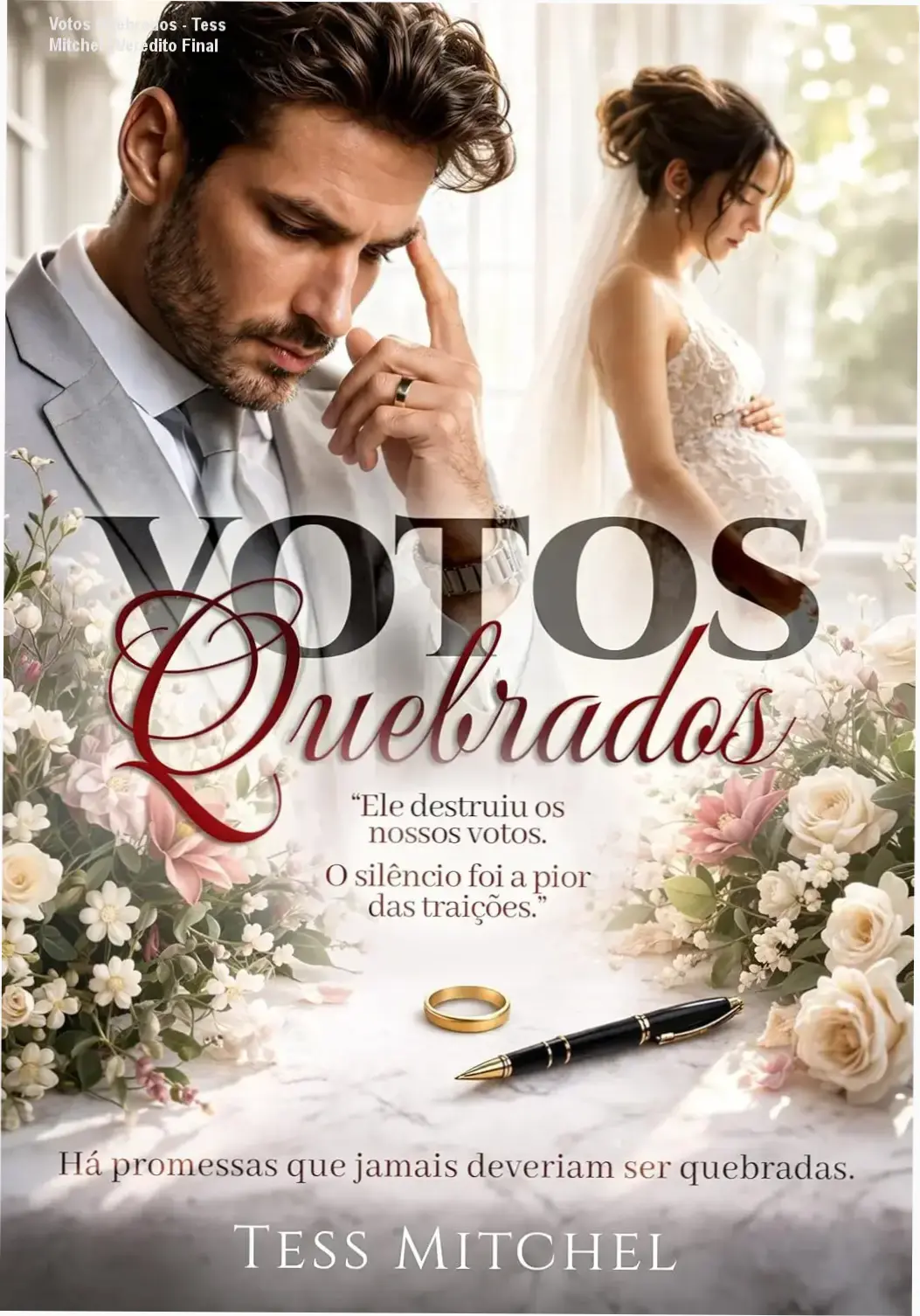 Capa do ebook Votos Quebrados de Tess Mitchel, romance sobre bilionário possessivo