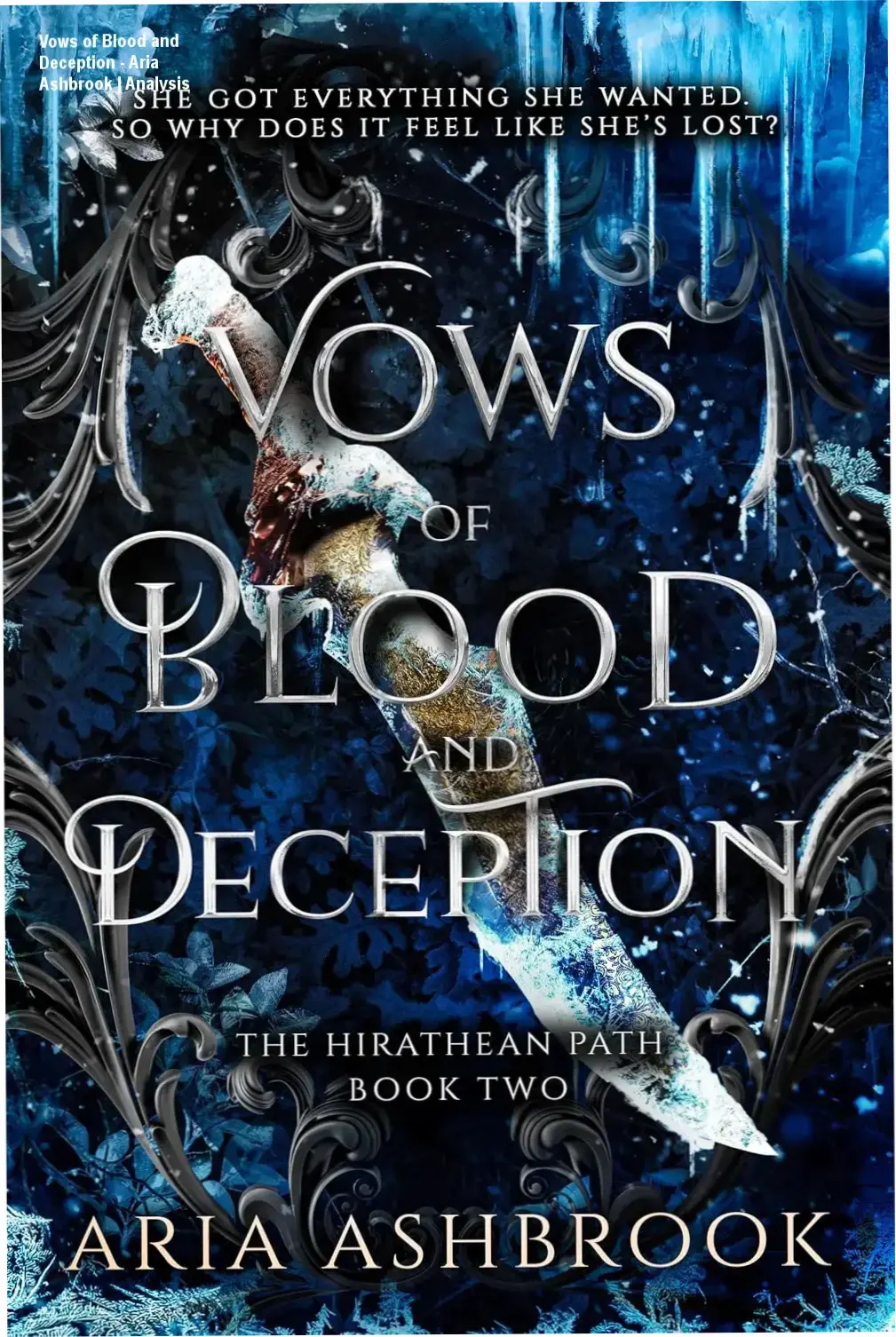 Vows of Blood and Deception paperback cover art featuring dark fantasy romance aesthetic