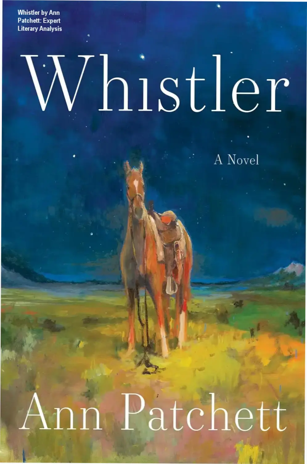 Cover of Whistler ebook by Ann Patchett showing elegant typography