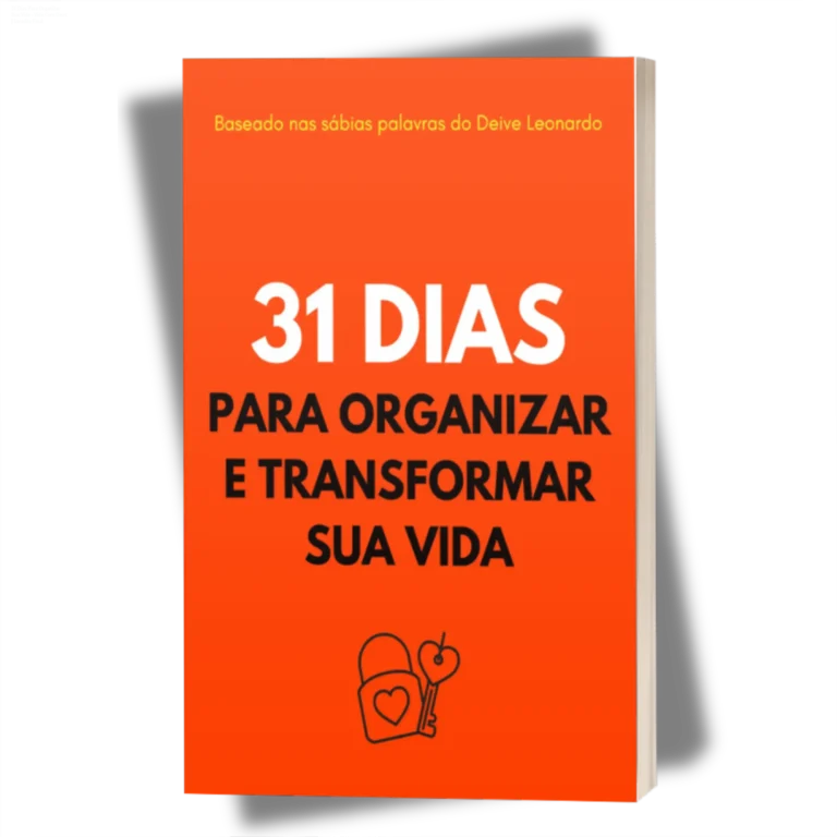 Capa do ebook 31 Dias Para Organizar E Transformar Sua Vida focado em organização e fé