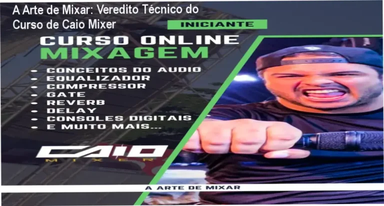 Especialista Caio Mixer demonstrando técnicas de mixagem profissional de áudio ao vivo