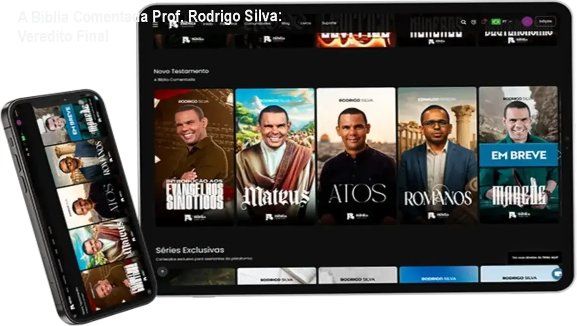 Interface do curso A Bíblia Comentada do Prof. Rodrigo Silva com foco em arqueologia bíblica