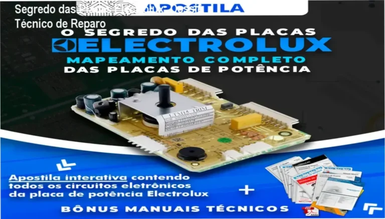 Técnico em eletrônica utilizando a Apostila Segredo das Placas Electrolux para reparo de placa de lavadora
