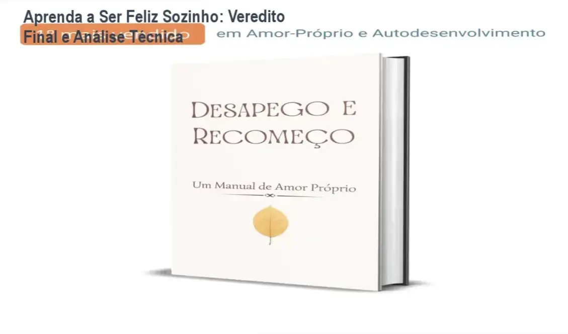 Ebook Aprenda a Ser Feliz Sozinho apresentando técnicas de amor-próprio e autoestima